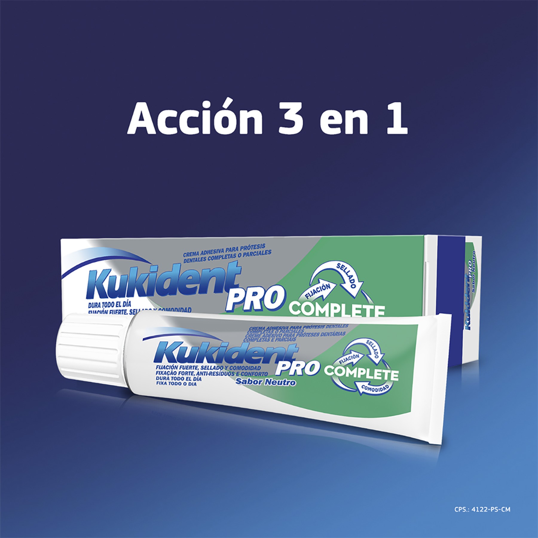 Kukident pack complete crema adhesiva neutro 3x70g